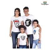 Tee shirt famille assorti lion blanc