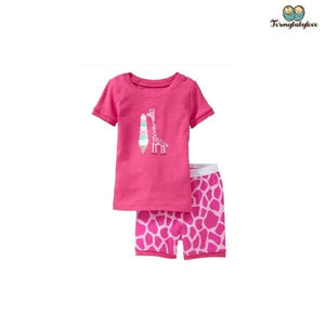 Pyjama fille rose fuchsia girafe