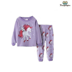 Pyjama fille violet licorne