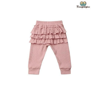 Pantalon bébé fille à volants rose