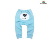 Pantalon bébé tête d'ours bleu
