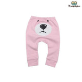 Pantalon bébé tête d'ours rose