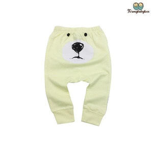 Pantalon bébé tête d'ours vert