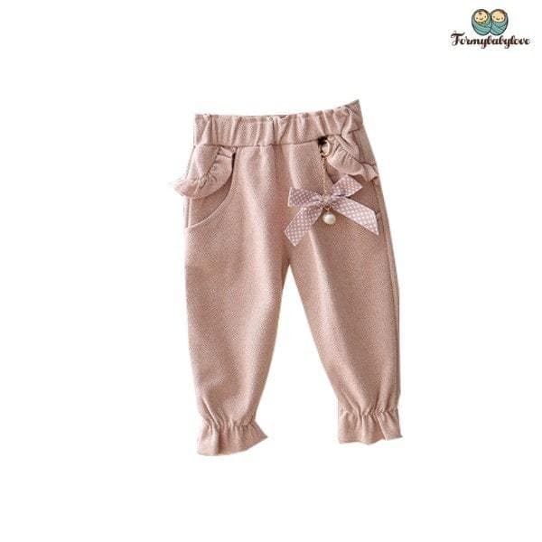 Pantalon tendance pour bébé fille rose