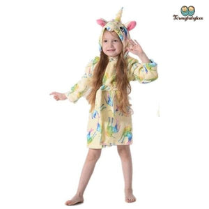 Peignoir licorne dessin, robe de chambre licorne enfant
