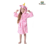 Peignoir licorne rose, robe de chambre rose pour enfant