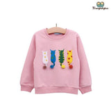 Pull fille chats rose