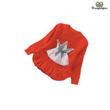 Pull fille couronne rouge