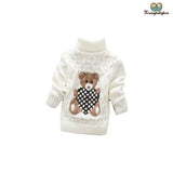 Pull fille ourson blanc