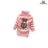 Pull fille ourson rose