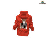 Pull fille ourson rouge