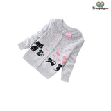 Pull fille petits chats gris