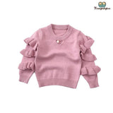 Pull fille tricot rose