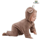 Pyjama bébé garçon oreilles d'ours marron