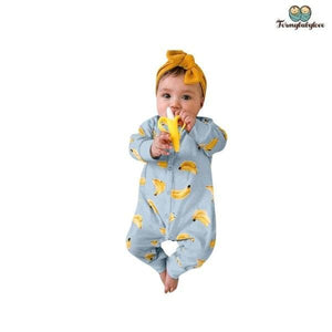 Pyjama bébé fille banane bleu