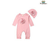 Pyjama bébé fille grosse fleur rose