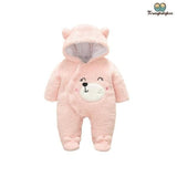 Pyjama bébé fille tête d'ours rose