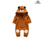 Pyjama bébé garçon tête d'ours marron