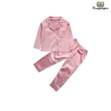 Pyjama fille en satin rose