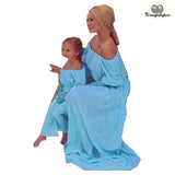 Robe mère fille assortie bleu