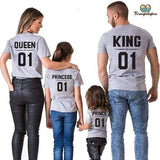 Tee shirt famille assorti roi gris