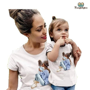 Tee shirt mère fille bisous