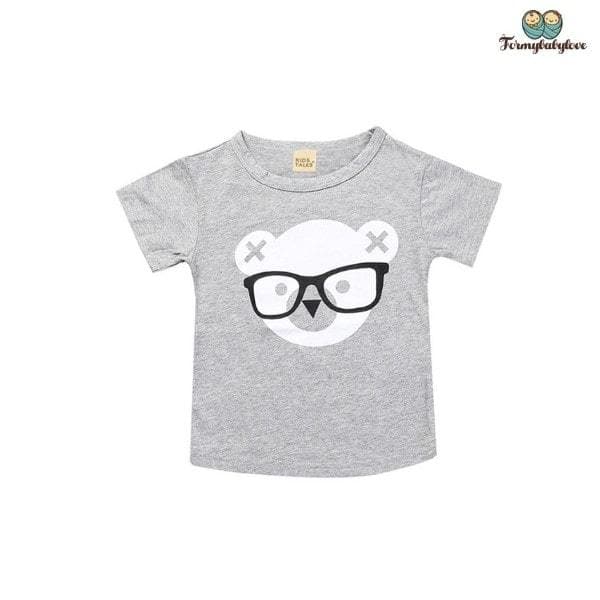 Tee shirt bébé avec un petit ours gris