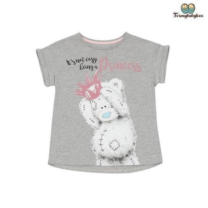Tee shirt fille princesse ourse gris