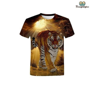 Tee shirt garçon avec un tigre