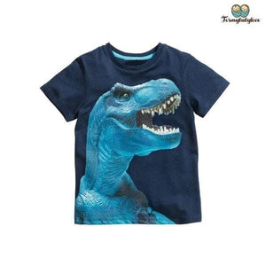 Tee shirt garçon dinosaure bleu