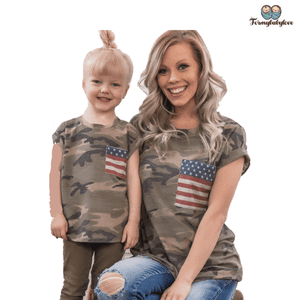Tee shirt mère fille militaire