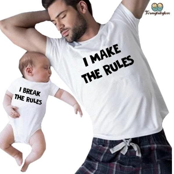 Tee shirt père fille avec des règles