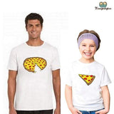 Tee shirt père fille fans de pizza