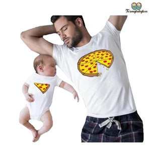 Tee shirt père fils fans de pizza