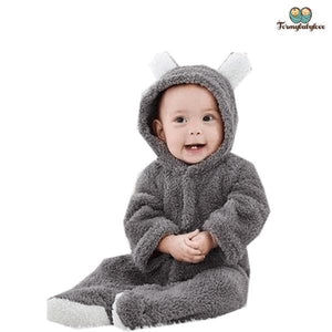 Pyjama bébé garçon oreilles d'ours gris