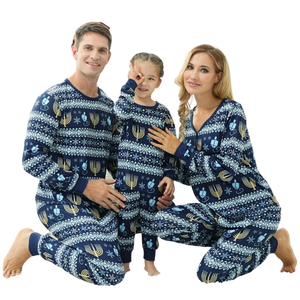 Pyjama noël famille bleu foncé
