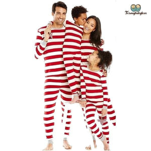 Pyjama noël famille rayé