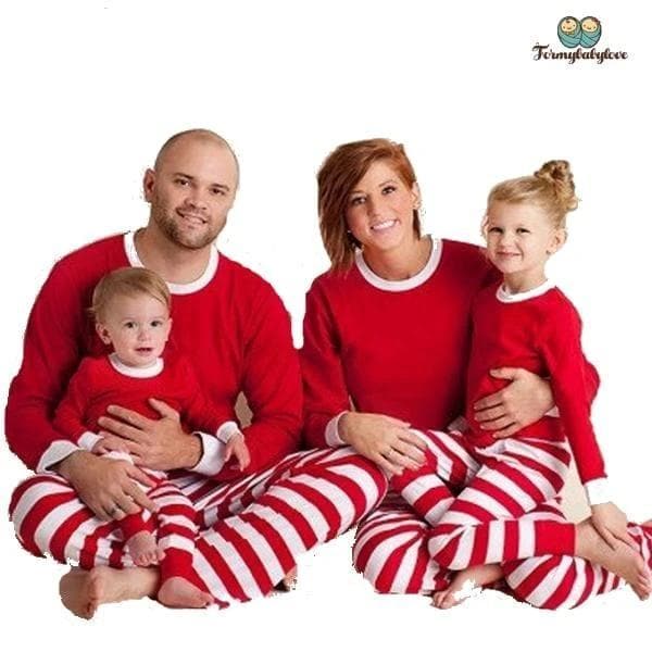 Pyjama noël famille rouge et blanc