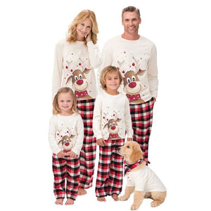 Pyjama noël famille blanc et rouge
